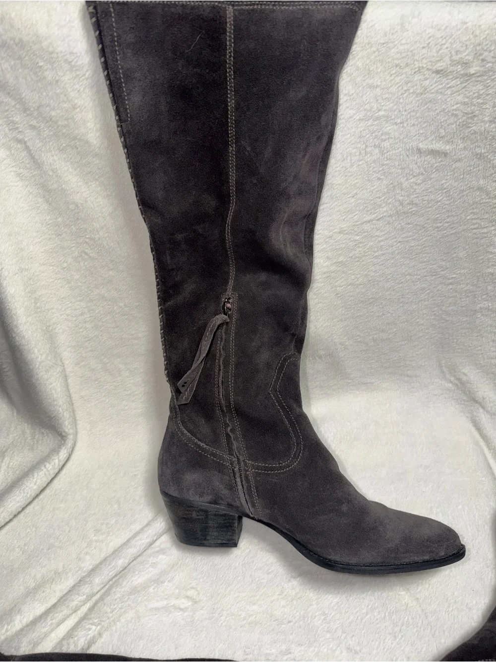 Dolce Vita Gray Suede Knee High Western Boots - Size 11
